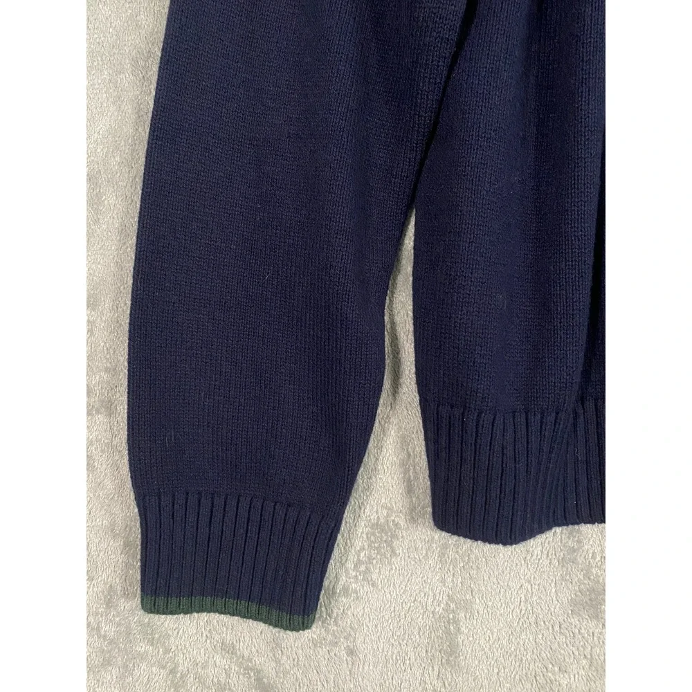 Banana‎ Republic Sweater Mens L Navy Blue Apres Ski Turtleneck Cotton Wool Blend